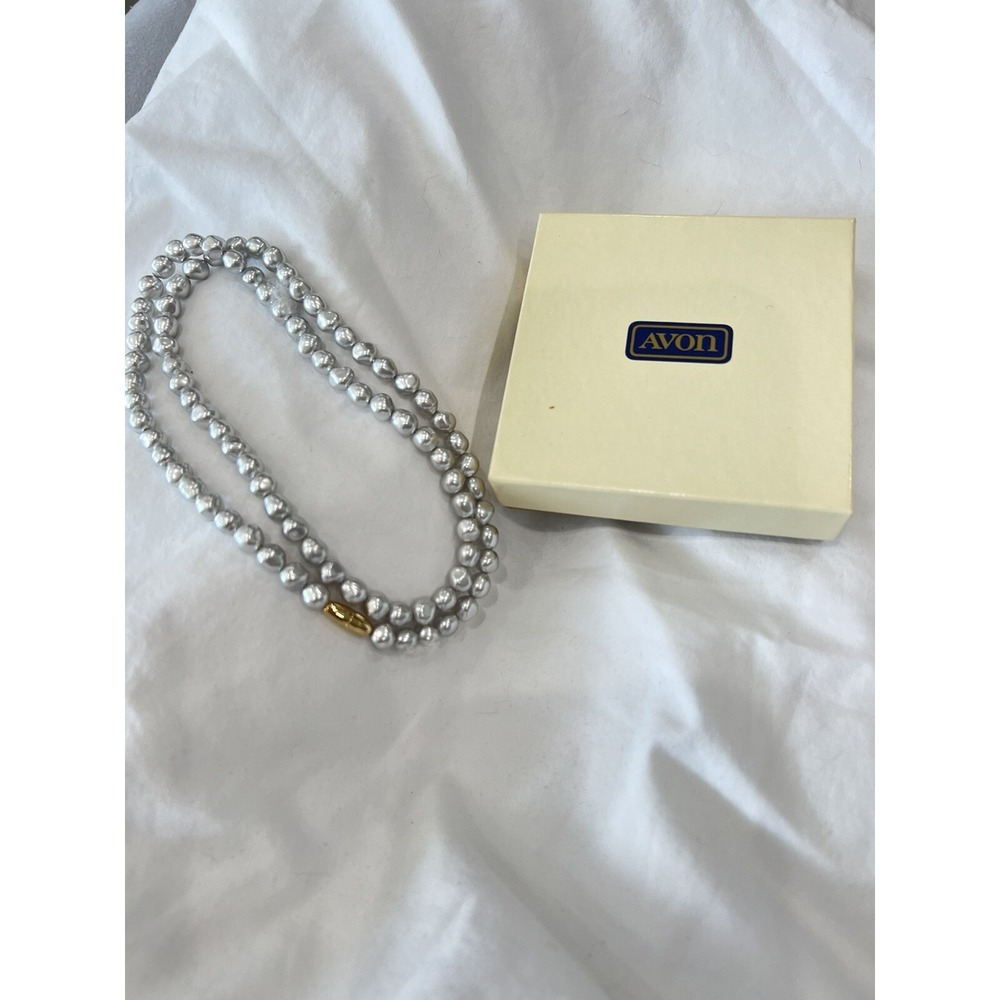 Vintage Avon Pearl Statement Necklace Chain 11.5"